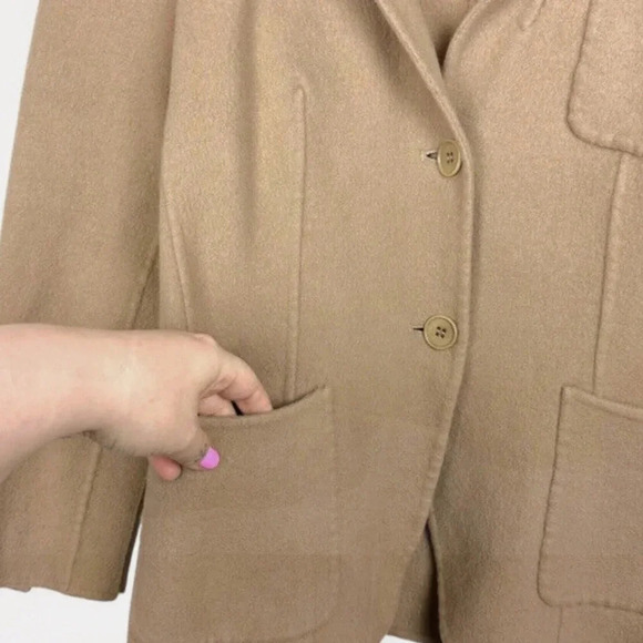 Talbots Soft Brushed Wool Camel Tan Unlined Blazer - Picture 2 of 6